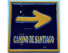 Ladrilho cerâmico Flecha com borda Camino de Santiago 15x15 cm.