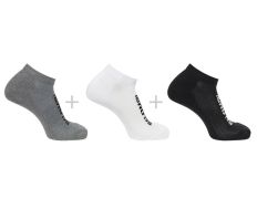 Meias Salomon Everyday Low 3 pares Preto/Branco/Cinza