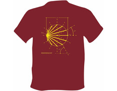 Sketch T-shirt Logo Camino de Santiago Garnet