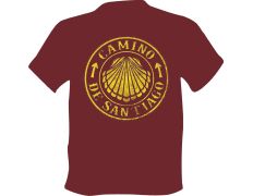 Camiseta Shell Camino de Santiago Garnet