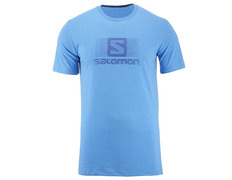 Logotipo da mistura Salomon SS TEE azul celeste