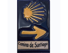 Invólucro de cerâmica magnética e flecha Camino de Santiago 5x7,5 cm