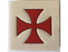 Ímã de cerâmica Cruz dos Templários 5X5 cm