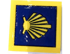 Ímã estrela de cerâmica com borda e fundo azuis