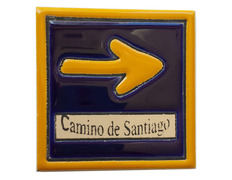 Ímã de cerâmica seta Caminho de Santiago 7 x7 cm