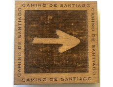 Caminho da seta do ímã de madeira 4,5 x 4,5 cm