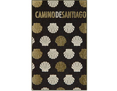 Ímã têxtil com conchas douradas Camino de Santiago