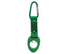 Porta-chaves porta-garrafas com mosquetão verde