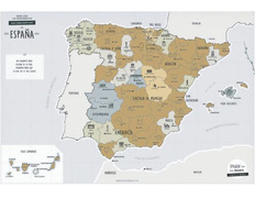 Mapa raspável da Espanha com monumentos emblemáticos