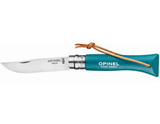 Canivete colorido Opinel nº 6 com pulseira azul turquesa