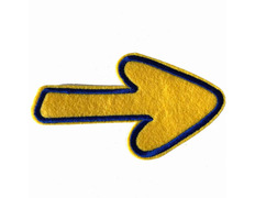 Patch de feltro com seta azul