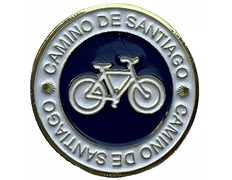 Pin redondo de metal para bicicleta do Caminho de Santiago