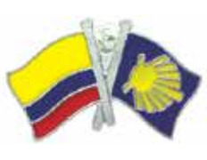 Pino de metal da bandeira Colômbia Camino de Santiago