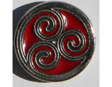 Pin Trisquel de metal vermelho celta