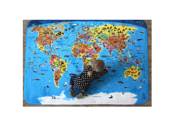 Tapete infantil ilustrado mundial 180X130 CM Inglês