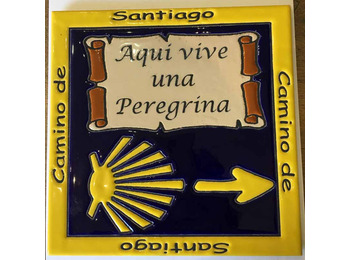 Ladrilho cerâmico Aqui vive uma flecha peregrina e uma estrela 20x20