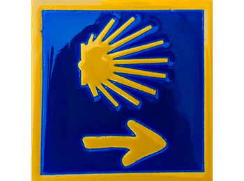 Placa de cerâmica em estrela e seta 15x15