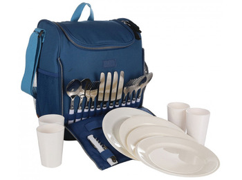 Saco de piquenique isotérmico com talheres Regatta Stamford Blue