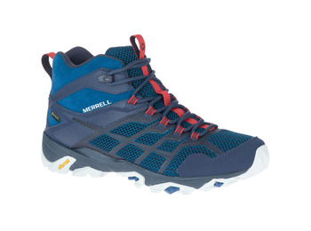 Bota Merrell Moab FST 2 Mid GTX Azul / Laranja