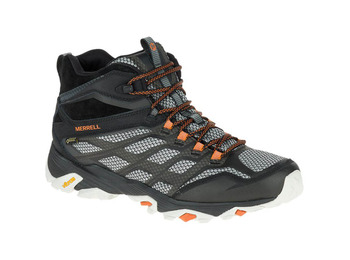Bota Merrell Moab FST Mid GTX preta / cinza / laranja