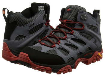 Botas Merrell Moab Mid GTX cinza / preto / vermelho