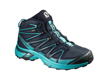 Bota Salomon X-Chase Mid GTX W Navy / Turquesa