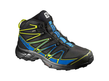 Bota Salomon X-Chase Mid GTX Preto / Azul / Amarelo