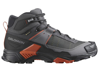 Bota Salomon X Ultra 5 Mid GTX Preta/Cinza/Laranja