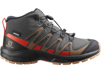 Bota Salomon XA PRO V8 MID CSWP J cinza/dourado