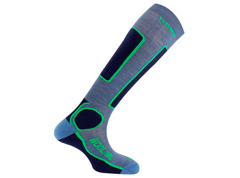Mund Skiing Wool Meia Média Azul marinho-Verde Lima