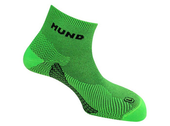 Meia dupla Mund Trekking / Running anti-bolhas de fósforo verde