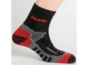 Mund Trail Running Sock Preto-Vermelho