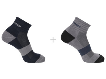 Meias Salomon Evasion Ankle (2 pares) Azul/Cinza