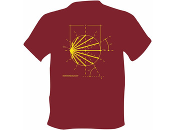 Sketch T-shirt Logo Camino de Santiago Garnet
