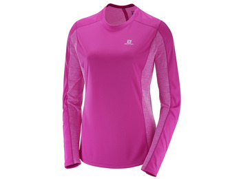 Salomon Agile LS Tee W Camiseta rosa
