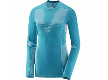 Salomon Primo Warm LS CN Tee W Camiseta Aquamarine