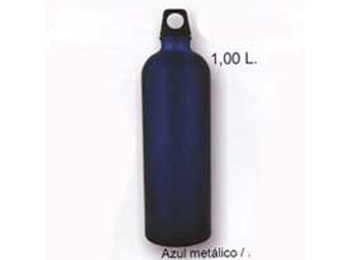 Garrafa de água de alumínio brilhante 1 litro azul