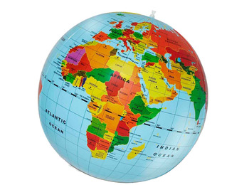 Globo mundial inflável político em espanhol (50 cm)