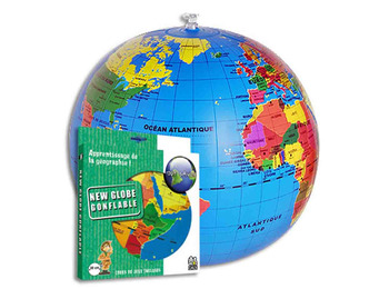 Globo inflável do mundo político em espanhol (30 cm)