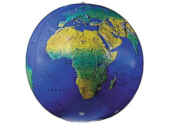 Balão inflável físico azul em inglês (40 cm)