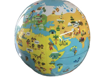 Globo inflável infantil do mundo pequenos viajantes em espanhol (30 cm)