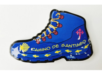 Imán Bota Resina Caminho De Santiago MyL Azul