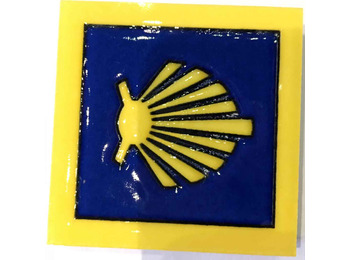 Ímã estrela de cerâmica com borda e fundo azuis