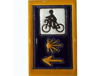 Ímã de cerâmica de sinal triplo com borda de bicicleta 5x7,5 cm