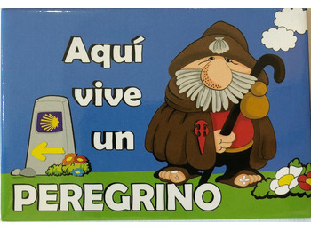 Folha magnética Aqui vive um peregrino