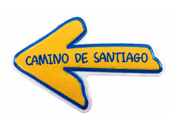 Ímã de flecha MyL amarelo/azul do Caminho de Santiago