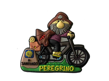 Peregrino de borracha magnética em bicicleta Caminho de Santiago