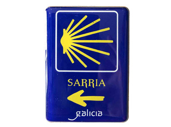 Ímã de madeira soltar estrela e flecha Sarria Galicia