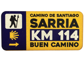 Sinal triplo de ímã de madeira Sarria KM 114