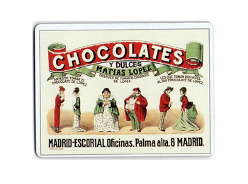 Ímã metálico Chocolates Matías López 6x8 cm.